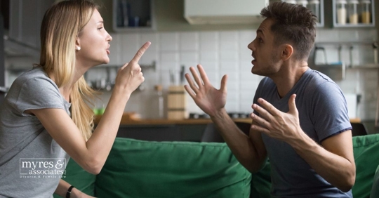 Woman and man arguing.