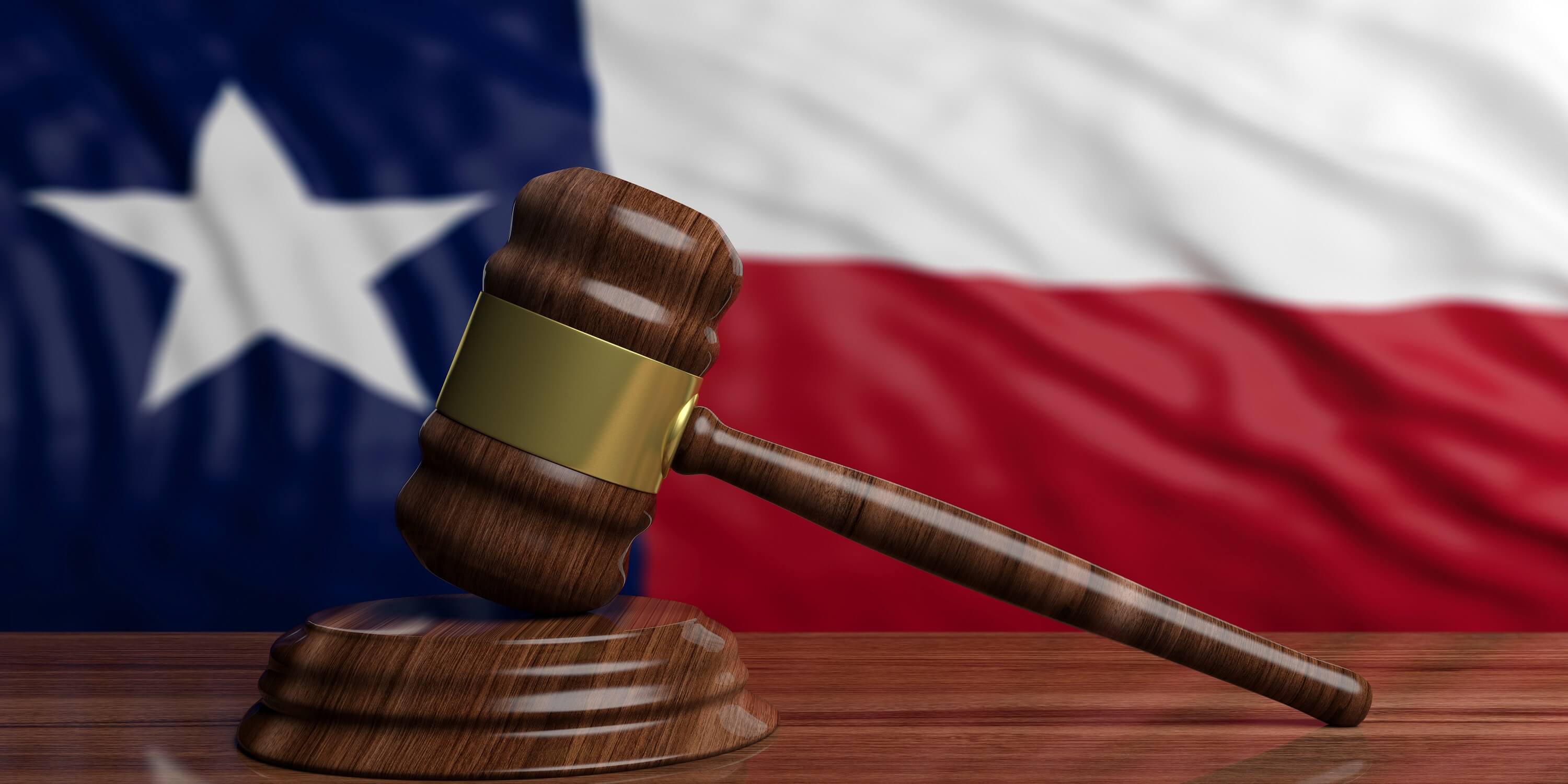 Texas flag and gavel