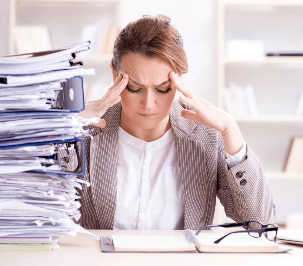 accountant reviewing paper work